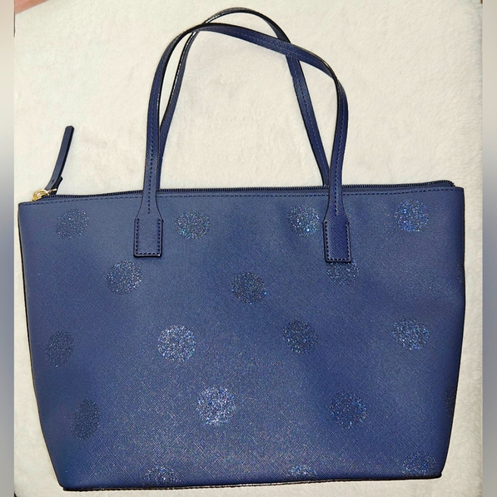 Kate Spade New York Navy Blue Saffiano Leather Top Handle Bag - Picture 2 of 4